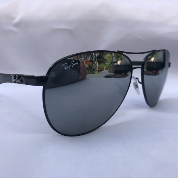NEW RAY BAN RB8313 Carbon Authentic Sunglasses Polarized  61mm 100%UV From Italy - Picture 3 of 11